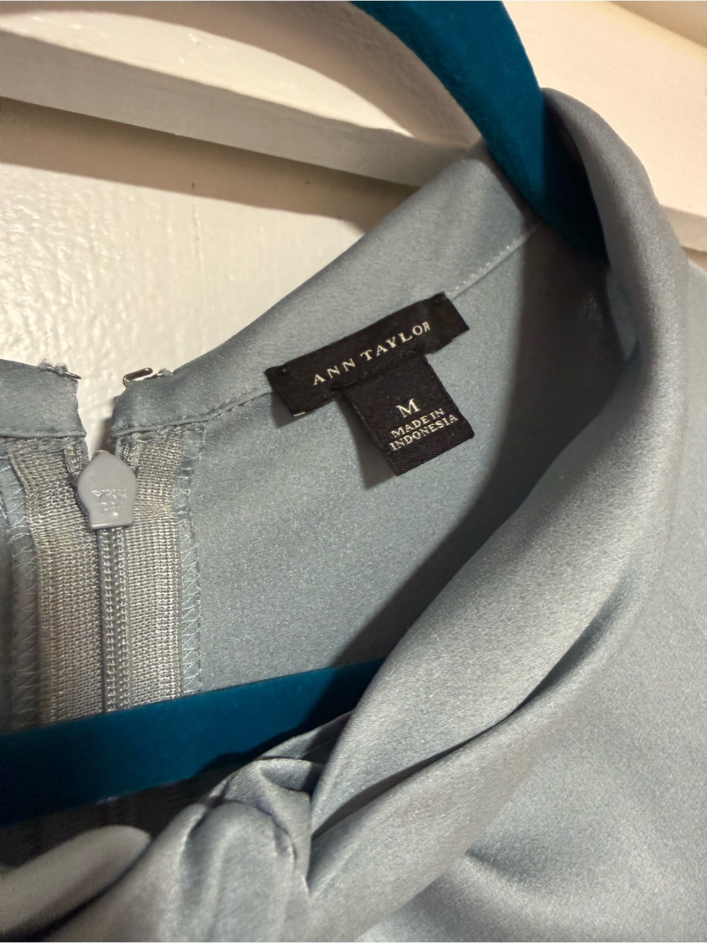 Ann Taylor Sleeveless Twist-Neck Top - Light Silver Blue - Picture 4 of 5